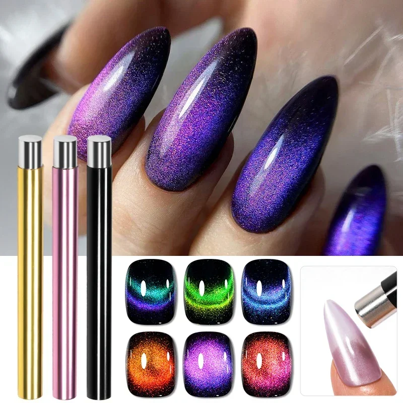 3D Cat Magnetic Nail Art Pen 3 Colors Strong Magnetic Stick for DIY Gel Polish Nails Painting-UV Gel Magic Manicure Tools