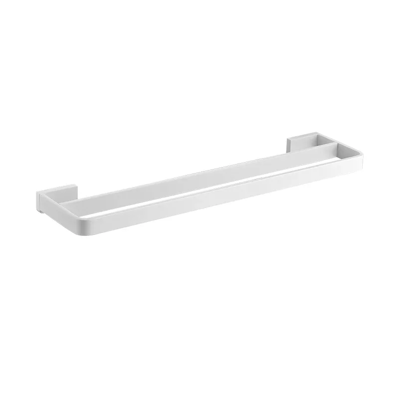 White towel bar bathroom towel rack bathroom double-pole wall rack all copper.