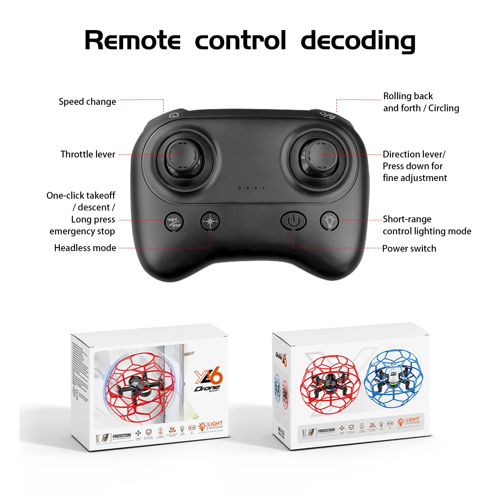 Nuovo YL16 360 ° Drone RC con protezione, barometro, mantenimento dell'altitudine, decollo con un tasto, adatto ai principianti, drone giocattolo da interno per bambini - Image 3