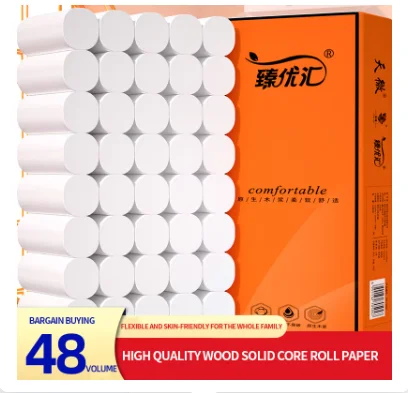 48 rulo ev tipi tuvalet kağıdı el havlusu tuvalet kağıdı entegre kağıt havlu rulo kağıtları çekirdeksiz rulolar