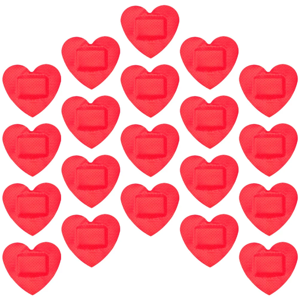 30 Pcs Heart Shaped Wound Patches Red Breathing Bandages Wound Care Protection Patches Safety Survival Supplies