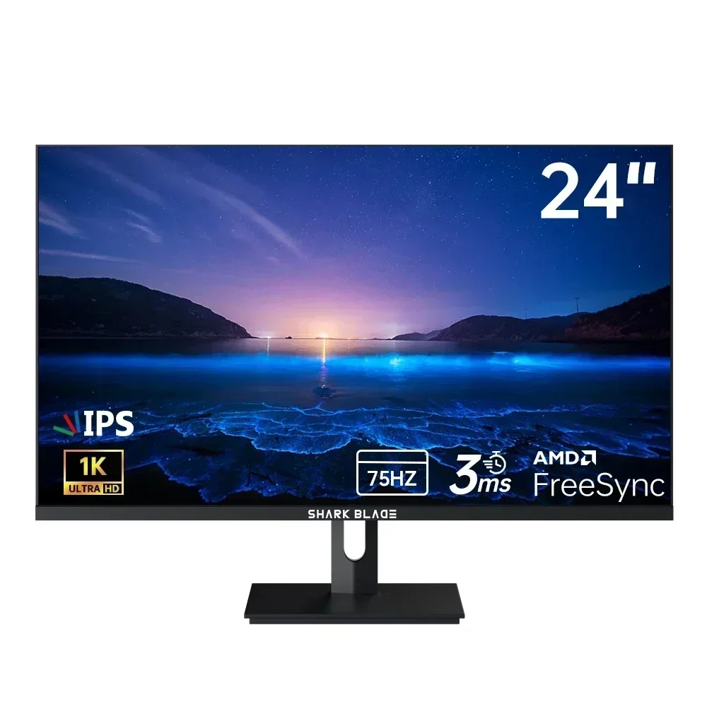 24 Inch Monitor 1k 75Hz IPS PC WLED Display HDR400 Desktop Gaming Gamer Computer Screen Flat Panel HDMI-compatible/VGA