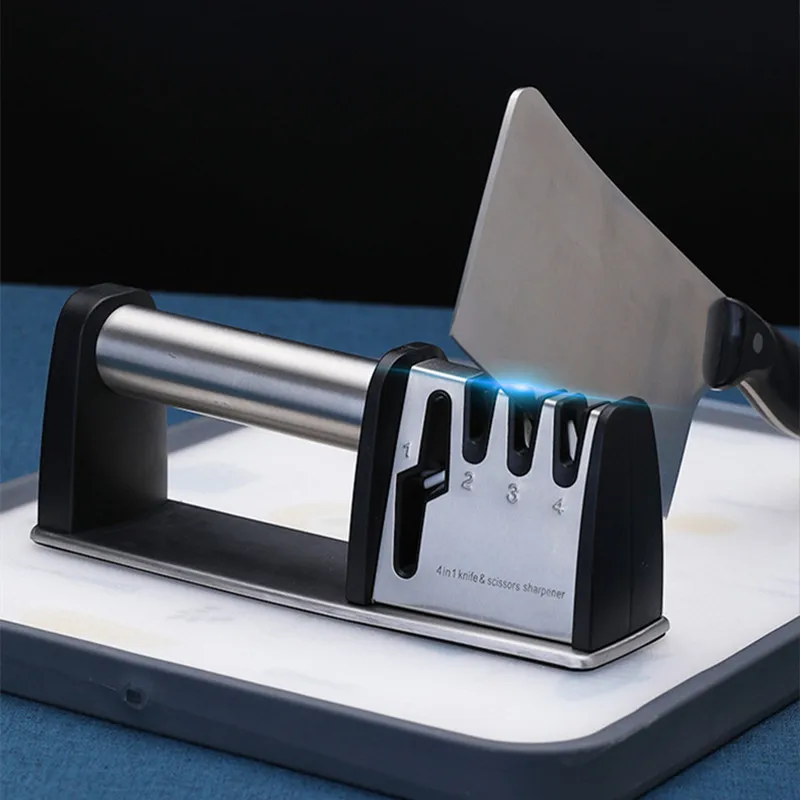 

Household Knife Sharpener Knife Sharpener Manual Multi-function Four-in-1 Knife Sharpener, Kitchen Tools