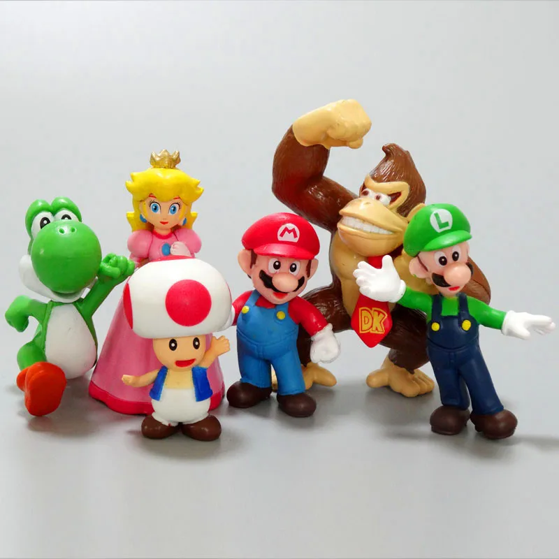 6 ピース/セットスーパーマリオブラザーズアクションフィギュア