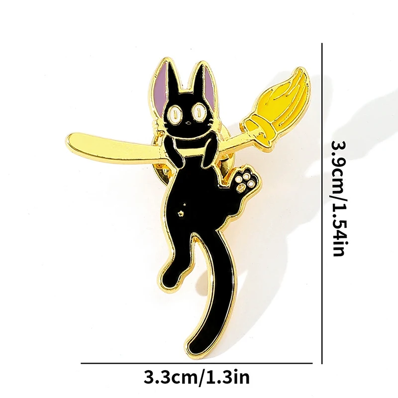 Metall-Cartoon-Brosche, Anstecknadel, niedliche schwarze Katze, Emaille-Abzeichen, Zubehör, Geschenk für Kinder und Freunde – Detail 3