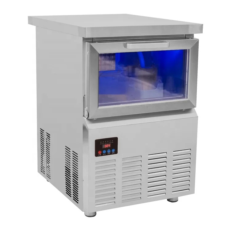 상업용 아이스 머신 조리대, 드라이 큐브, 아이스 메이커, 60kg 상업용 아이스 머신 조리대, 드라이 큐브, 아이스 메이커, 60kg