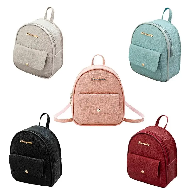 

Fashion Mini Backpack Women PU Leather Backpack Shoulder Bag Multi-Function Fem