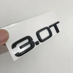 Sleek 3D ABS Letters Rear Trunk Badge Emblem Logo (3.0T Glossy Black)