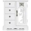 Elegant Solid Wood Jewelry Storage Box 4-Drawer Design Necklace Carousel Ring Organizer Ideal Gift Women 2