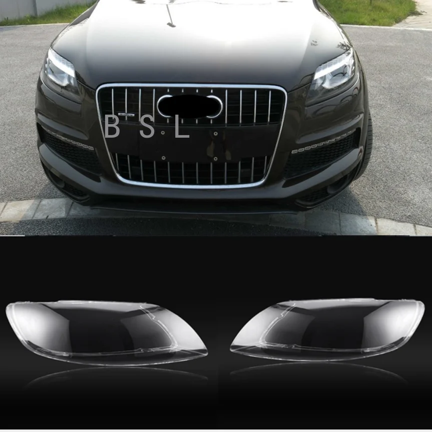 

for Q7 2007 08 09 10 11 12 13 14 2015 Car Headlight Lens Cover Head Light Shade Front Auto Light Shell