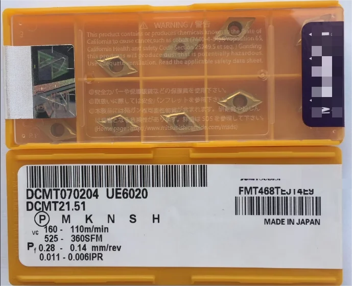 

Твердосплавные вставки DCMT070204 UE6020 для токарного станка DCMT070208 UE6020