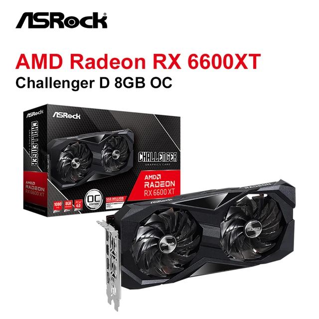 New ASRock Radeon RX 6600 XT Challenger D 8GB OC Graphics Card