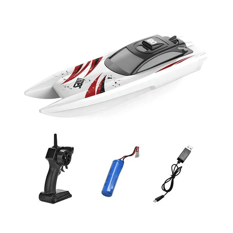 2.4G RC Boat 30KM/H 4CH High Speed Remote Control Ship Boat Rowing Waterproof Capsize Reset RC Racing Boat Speedboat Boy toy 3