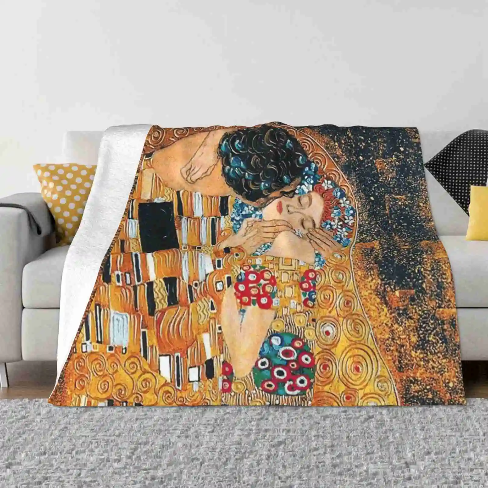 

Gustav Klimt-The Kiss модное смешное мягкое покрывало Густав Климт поцелуй Золотая символика новый художественный стиль