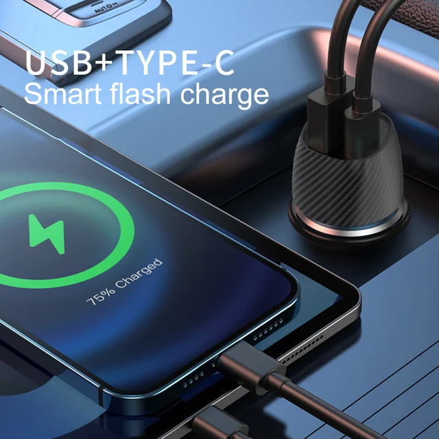10*5*5cm Dual Port Charger Dual Port Compact Car Charger 1A Current Compact Design Compatible With Smartphones 5