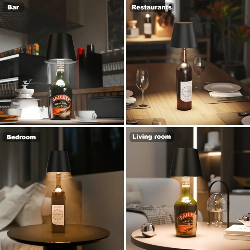 Retro Wine Bottle Ring Light 360 Three Color Ring Light Effect Touch Dimming Indoor and Outdoor Dual Use Decorative Light