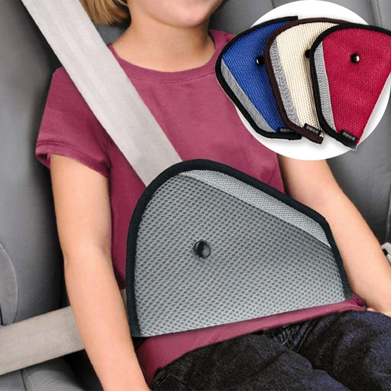 Seat Belt Cover Mesh Breathable Adjustable Triangle Protective Case For Baby Children Safety Belts Pad Clips