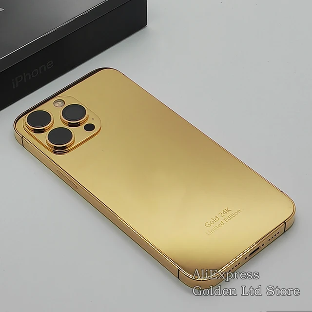 24K Gold Iphone 14 pro max case