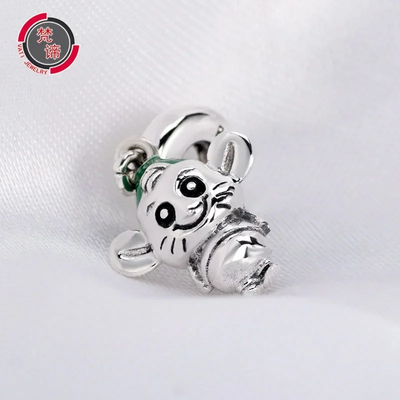 Disney PIXAR-Colgante de ratón Remy para mujer, accesorios de pulsera de Anime, Ratatouille, Pandora, fabricación de joyas, brazaletes DIY