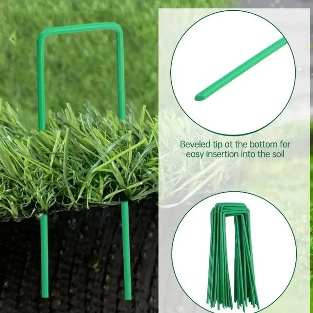 50/10PCS Landscape Staples U-Shaped Garden Pins Garden Stakes Staples Heavy Duty Yard Lawn Tent Stakes Securing Pegs For Weed Ba 5
