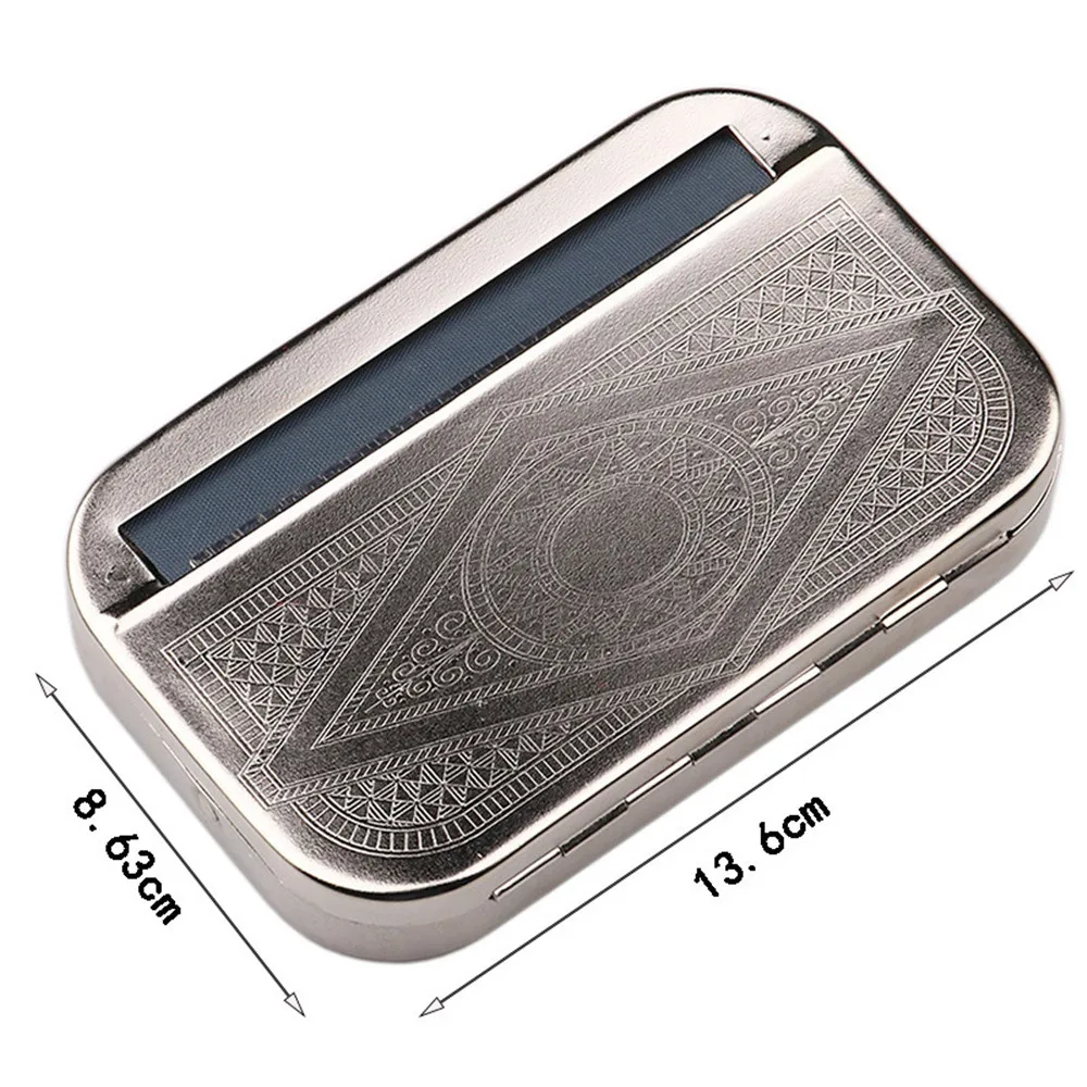 Premium Metal Cigarette Case & Rolling Machine - Ultimate Tobacco Rolling Tool and Smoking Accessory
