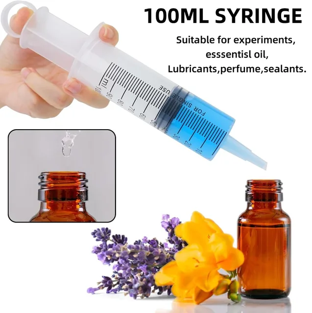 100-500ml Large Capacity Syringe with 1M Hose Reusable Plastic Syringes Pet Feeding Metering Pump Hydroponic Nutrition Syringe 2