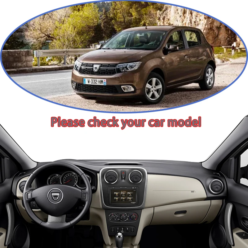 For Dacia Sandero Renault Sandero Stepway II B52 2013~2020 2014 2015  Dashboard Mat Sunshade Cover Car Anti-dirty Pad Accessories - AliExpress