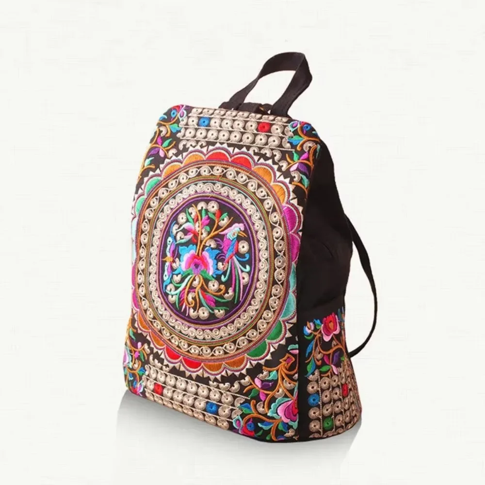2025 mochilas de lona bordadas artísticas Vintage a la moda para mujer,  mochila con bordado Floral hecho a mano, mochila escolar, bolsas de viaje  vaqueras - AliExpress, image size:1000x1000