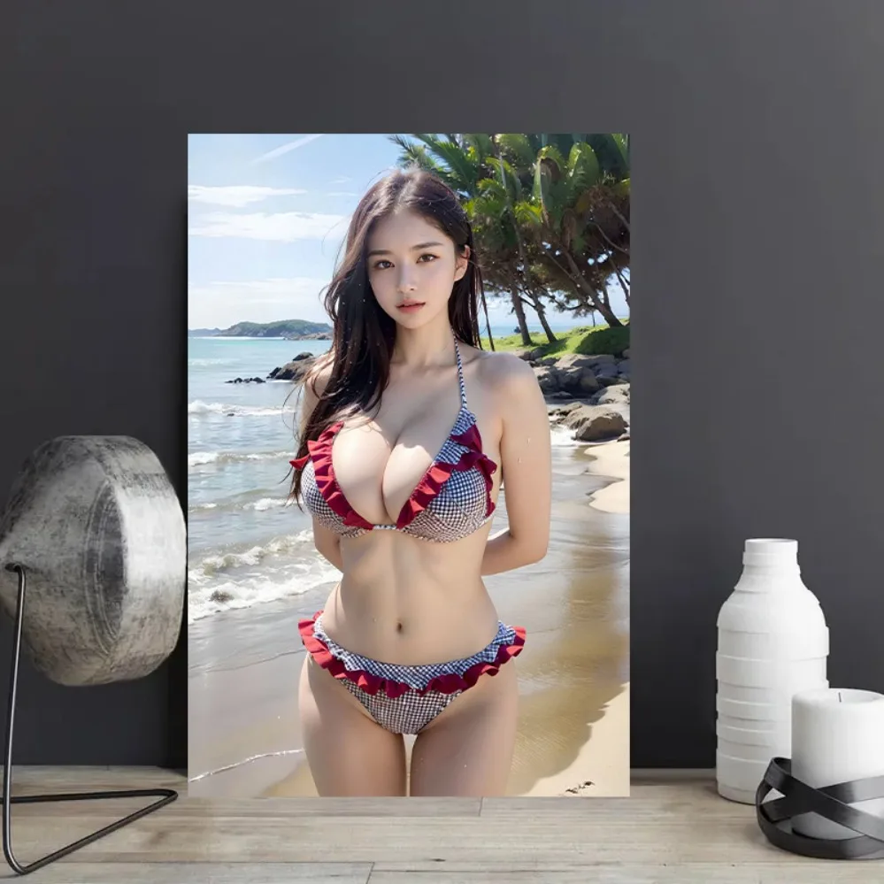 우아한 해변 풍경 캔버스 벽 아트 프린트 현대적인 프레임 없는 포스터 홈 침실..