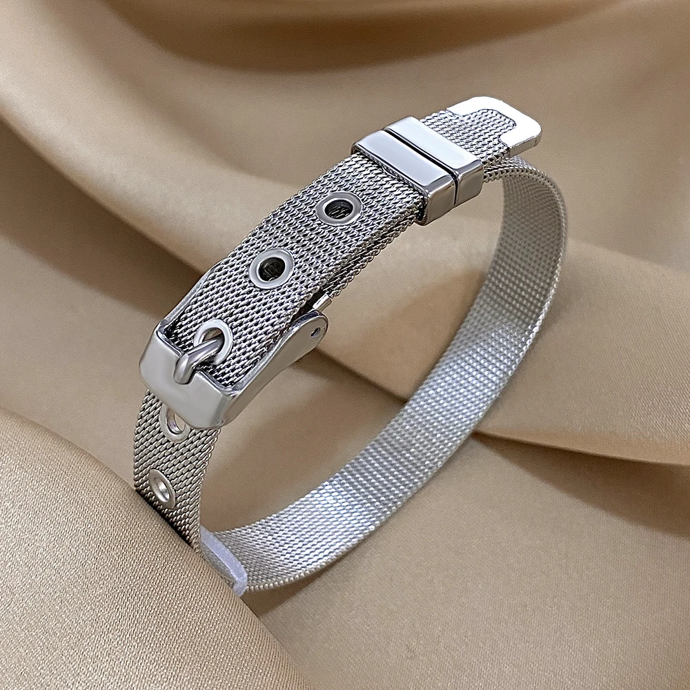 Greatera Stainless Steel Knit Mesh Bracelet for Men – Fashionable, Adjustable, and Stylish Accessory