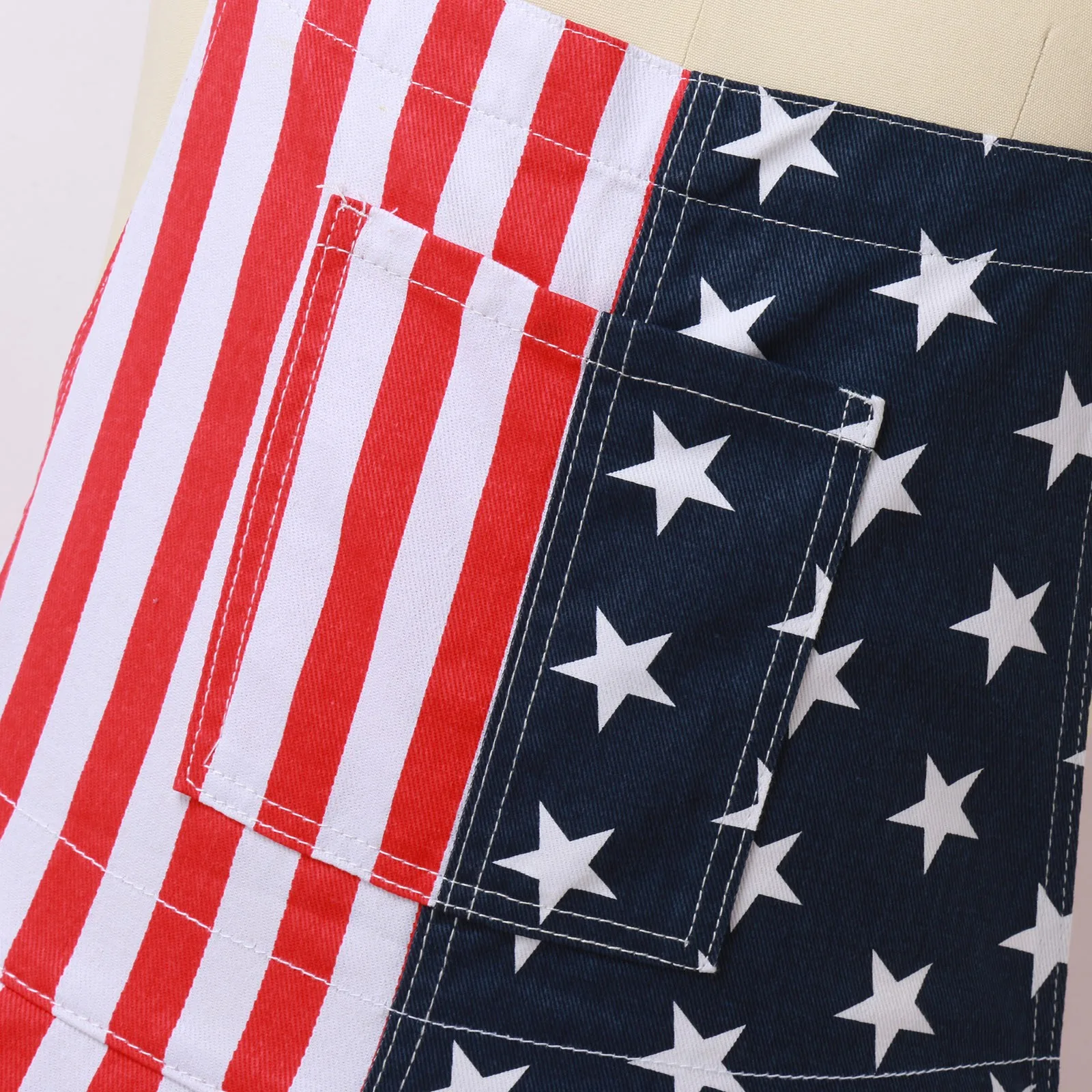 2024 New Mens Summer Couple Independence Day American Flag Sports Camisole Pants Summer Men Long Pants Romper