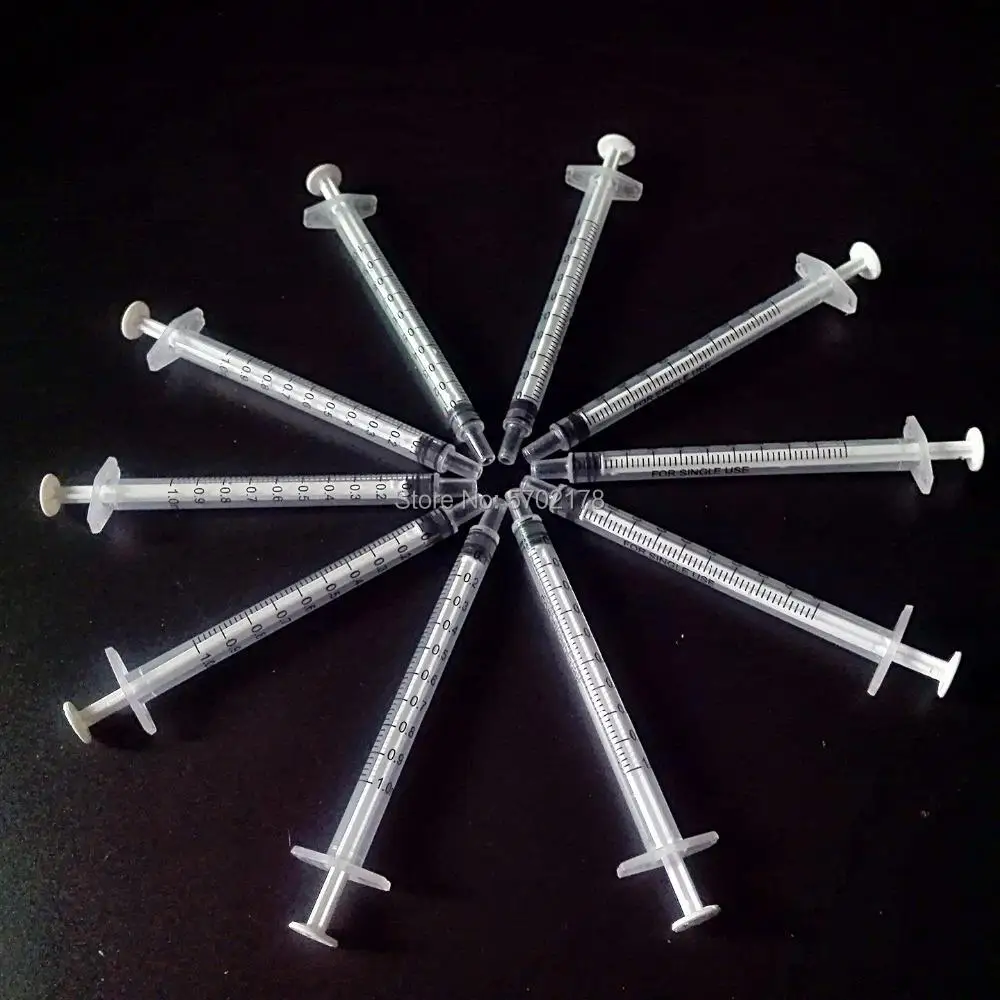 

Free Shipping 50 pcs 1ml Industrial Syringe Plastic Syringe No Needle