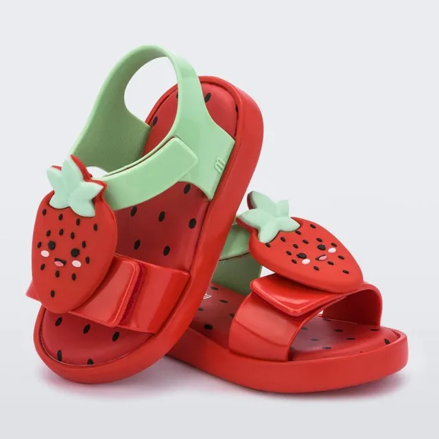 Mini Mlsa 2021 Kids Shoes Melflex Watermelon Straberry Pinapple Avocado Princess Beach Baby Girl Sandals Beach Shoe Red