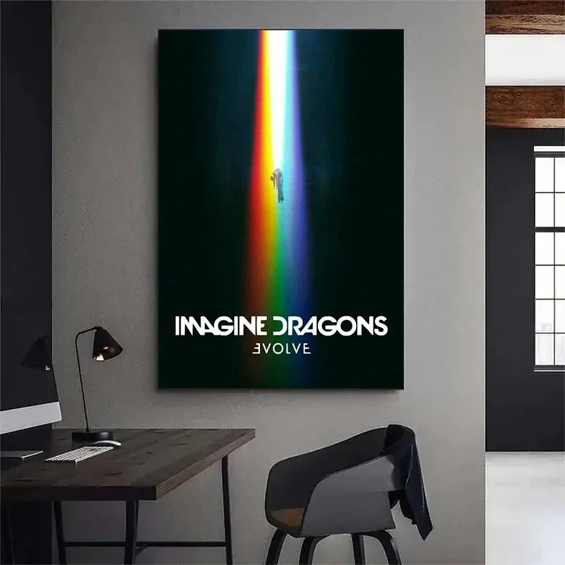 록 밴드 Imagine Dragons 클래식 음악 앨범, 월드 투어 가수 포스터 캔버스 페인팅, 벽 예술 사진, 홈 장식 선물