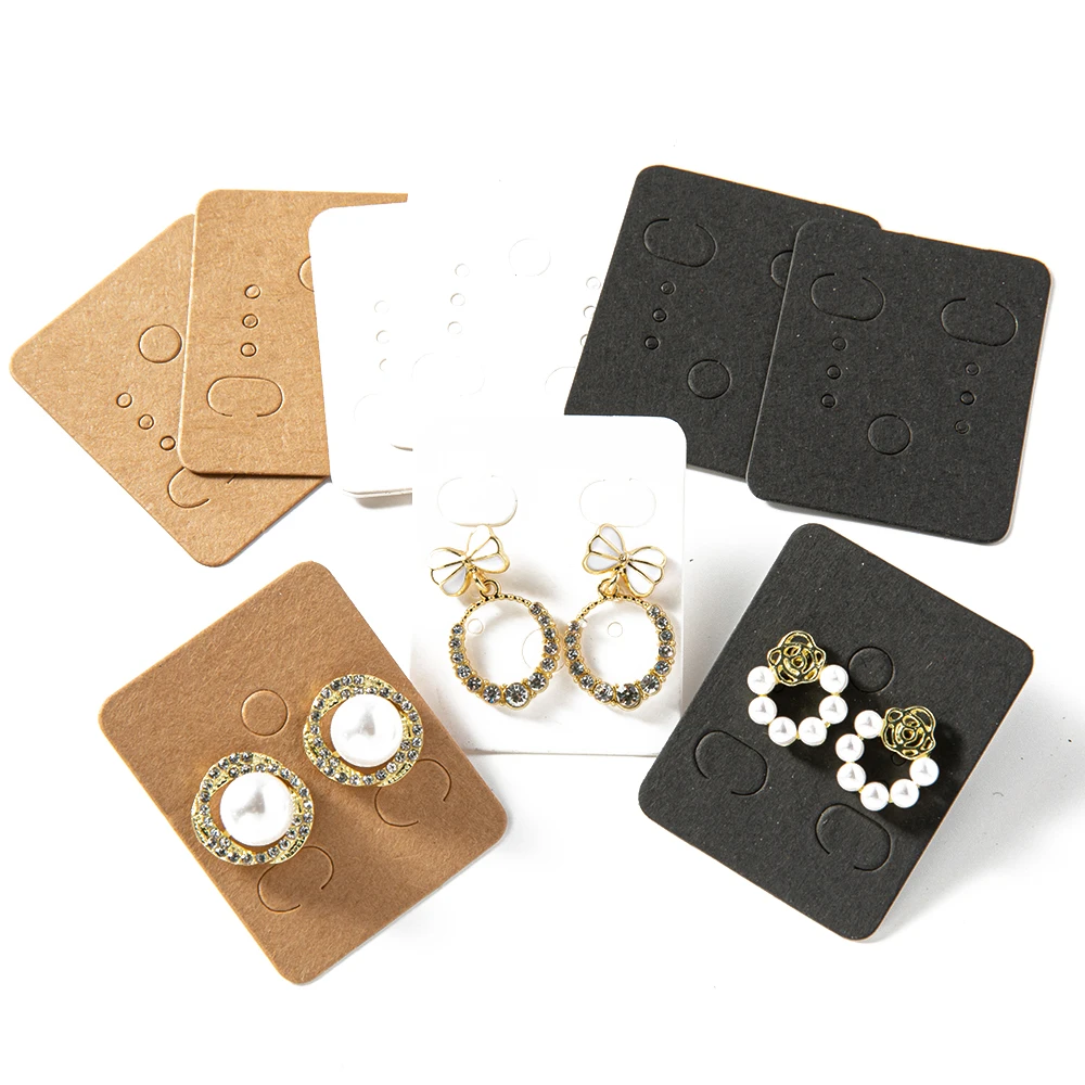 50/100 stücke Rechteck Papier Kraft leere Ohrring Display-Karte für DIY Ohr stecker Schmuck Display Geschenk verpackung liefert Zubehör