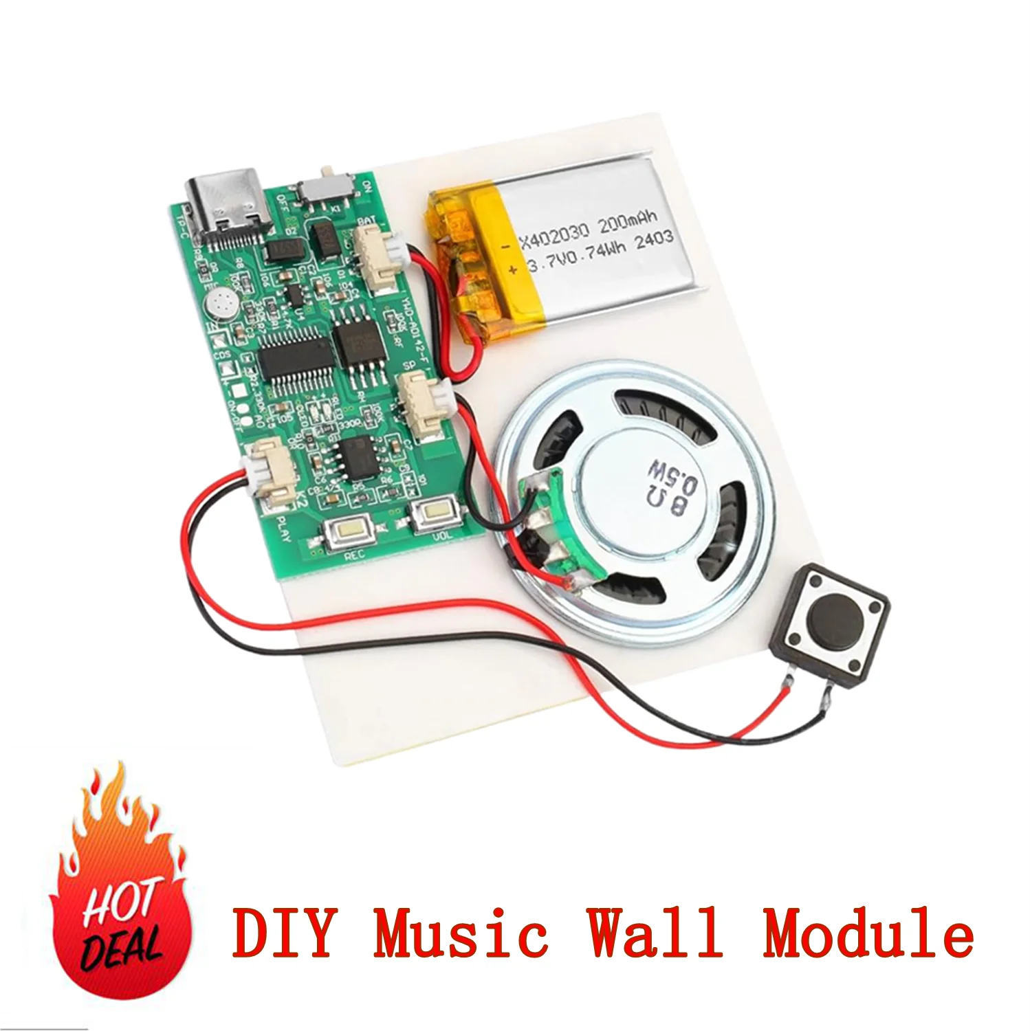 16MB/32MB Music Module Music Wall DIY Recording Automatic Playback Music Movement 3D Book Refrigerator Sticker