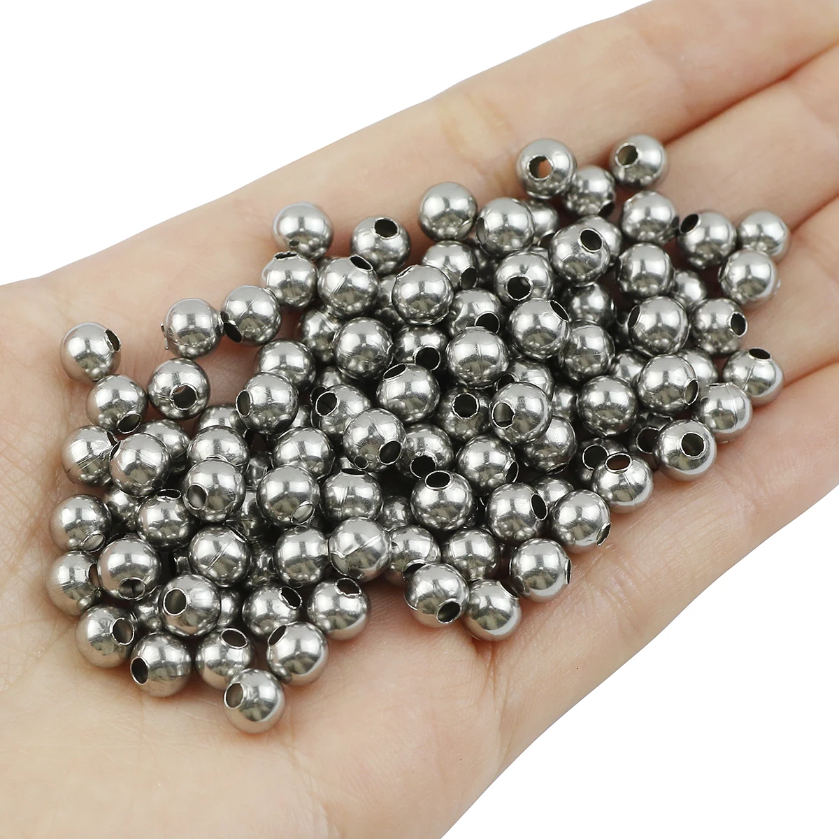 30-100pcs 3mm 4mm 5mm 6mm 8mm Stainless Steel Loose Spacer