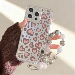 Heart - Shaped Leopard Print Shockproof Transparent Phone Case - iPhone 12 Pro (ET06 SJL057)