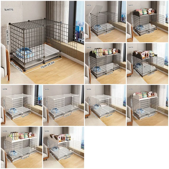 Dog Cage for Small and Medium-Sized Dogs Indoor with Separate Toilet for Pets Corgi Teddy Pomeranian Kennel Home Dog Fence 6