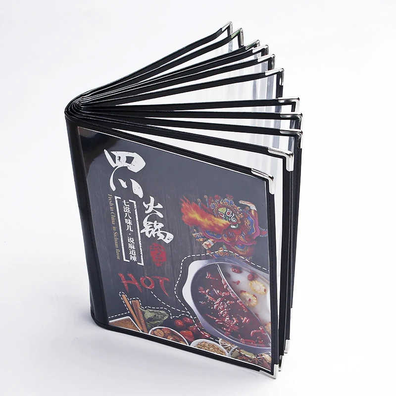 1 Page 2 View Menu Covers 8.5 x 11 Inch Transparent Restaurant  Menu  Folder with Metal Corners Fits A4 Size Paper