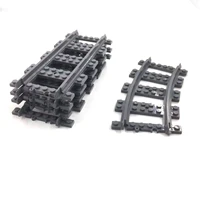 50Pcs/Lot City Trains Train Track Rail Straight Rails Technical Building Blocks Set Bricks Model Kids Classic Toys For Children 2