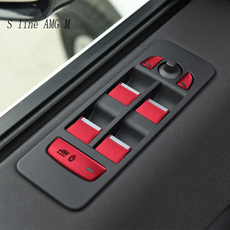 Car Door Window Glass Lift Button Manopola Cover Stickers Trim Per Land Rover Discovery 5 Per Range Rover Sport Vogue Velar Evoque