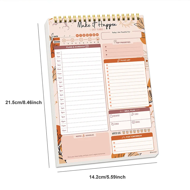 52 Daily Planner Sheets 6.5x10in Spring-Bound Notepad Planner Weekly Planner & Notebook & Schedule Organizer Stationery products 3