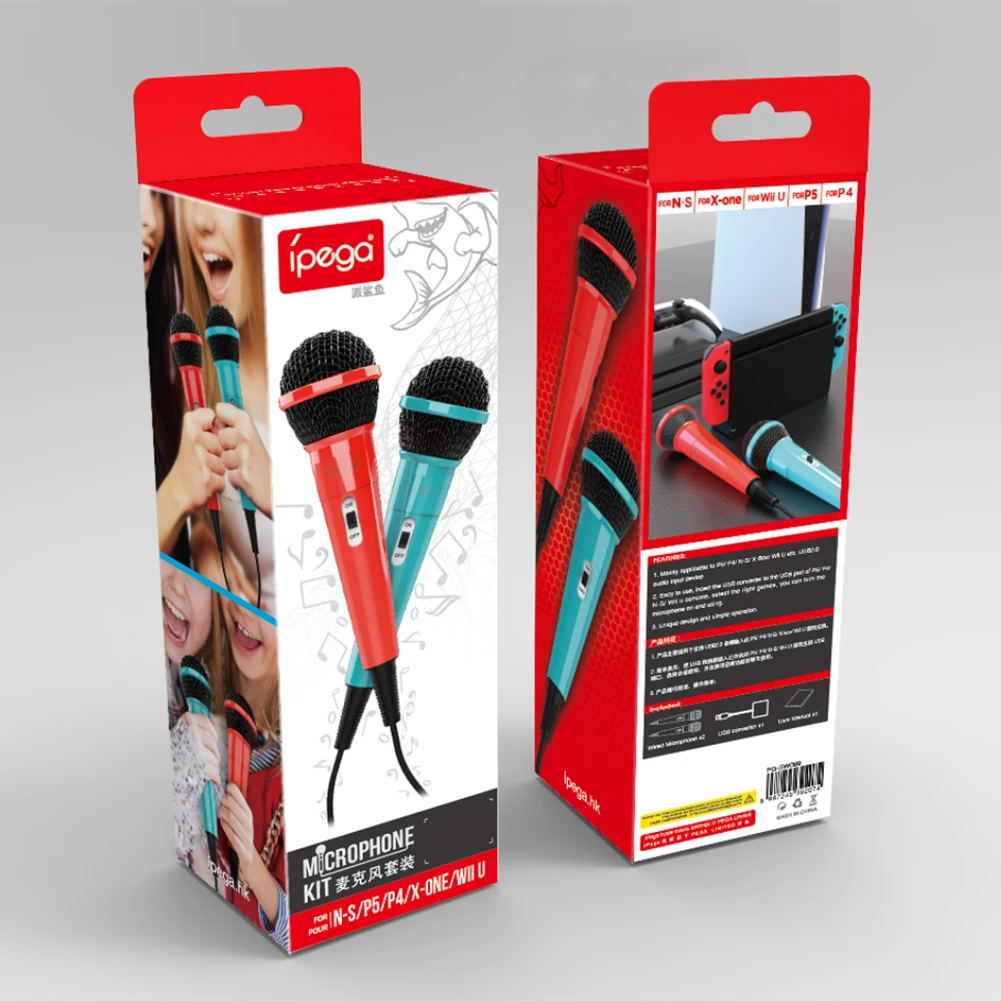 2 Pieces Of PG-SW089 USB Dual Wired Microphone For NS/PS4/PS5/PC/Xboxone Game Consoles Singing Games