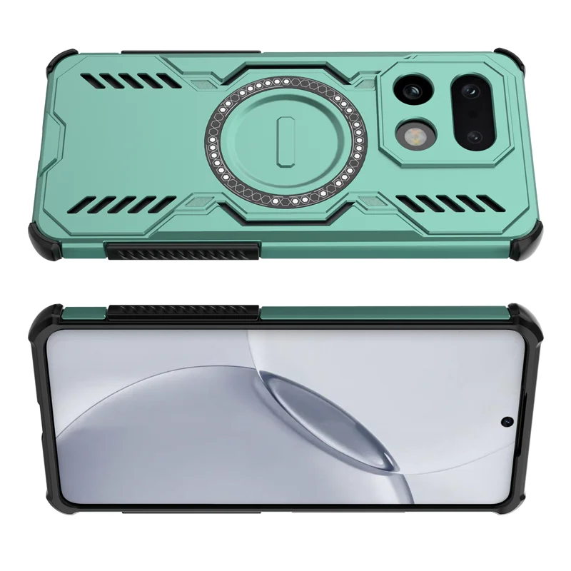 Magnetic Hard Plastic and Rubber Anti-Shock Armor Case with Magsafe Function