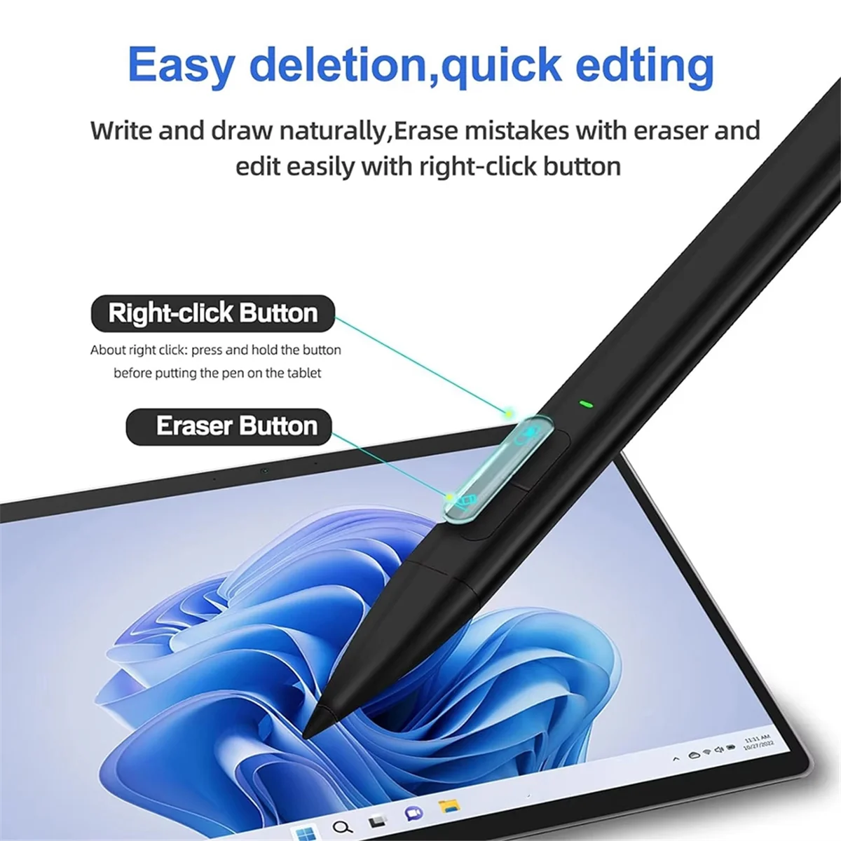 Pro 9/8/7/6/5/4/3/X, Go 3/2/1,Book 3/2/1,Laptop 4/3/2/1,Studio /2/1,USB-C 충전용 A40I 슬림 펜 2