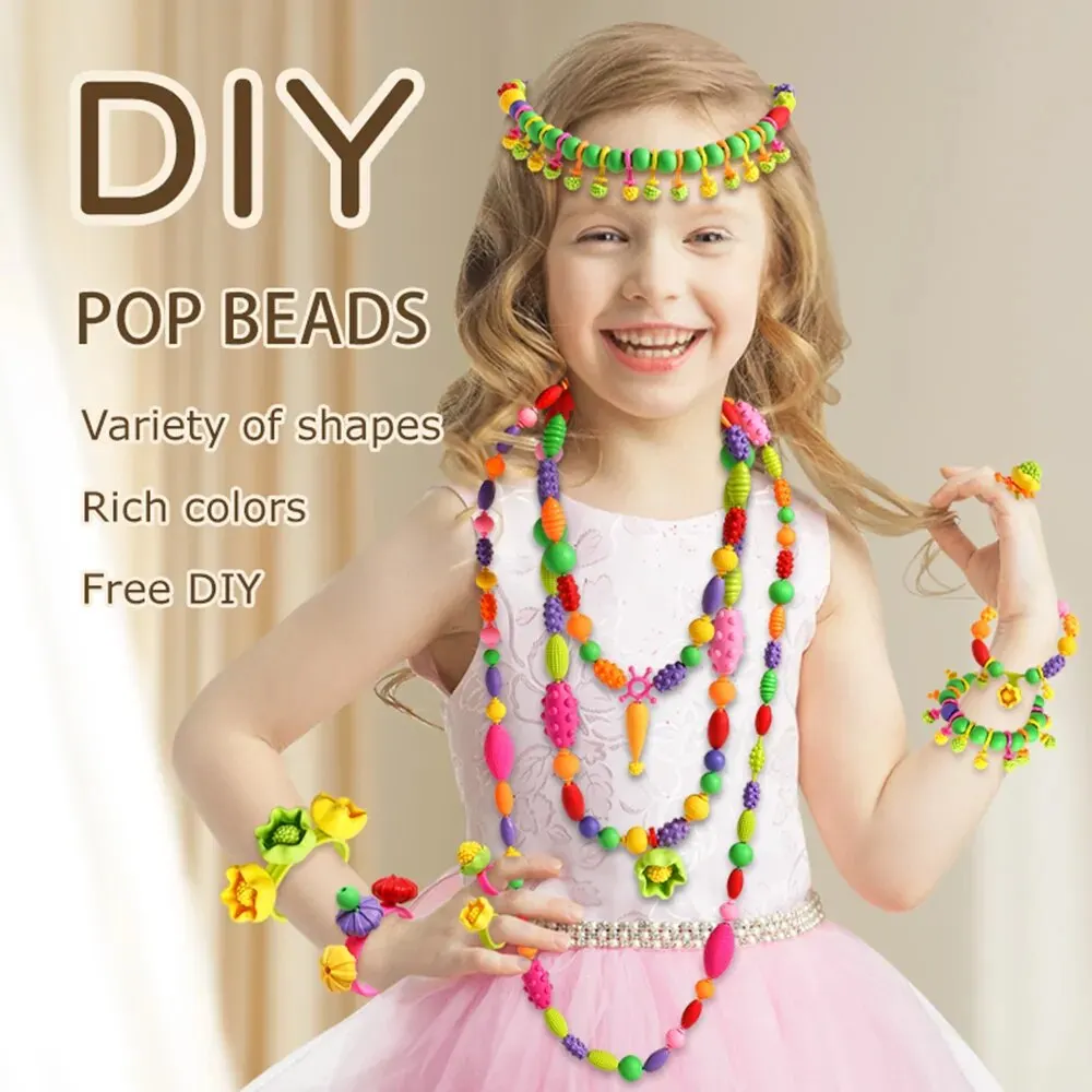 Pop Beads Kids Jewelry Making Kit for Girls 3 4 5 6 Year Old 338pcs