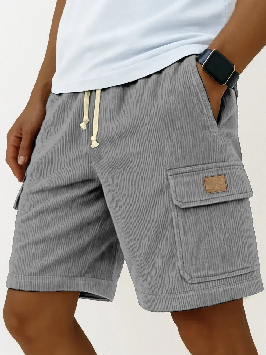 2024 American Heavy Duty Work Shorts Summer I Trendy Retro Corduroy Fashion Brand Men's Casual Shorts 3