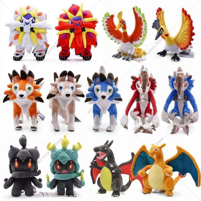Pokémon Shiny Plush Toy para crianças, Kawaii, Charizard, X e Y, Solgaleo,  Ho-Oh, Lycanroc, Marshadow, bonecas fofas, presentes - AliExpress