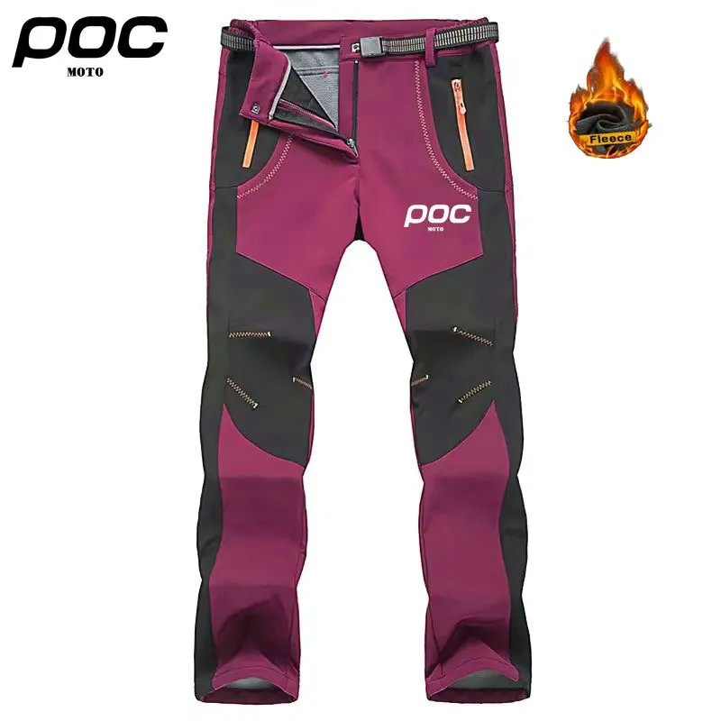 MOTO POC Fleece Waterproof Cycling Pants Autumn Winter Women Men Softshell FleeceTrousers Camping Climbing Running Outdoor Pant